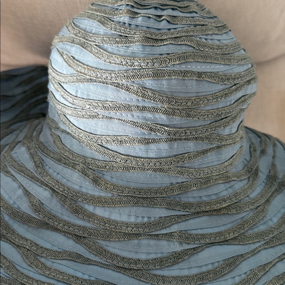 Brontë Amsterdam Blue and Gray a Women's large foldable Sun Hat 👒 - Picture 2 of 16